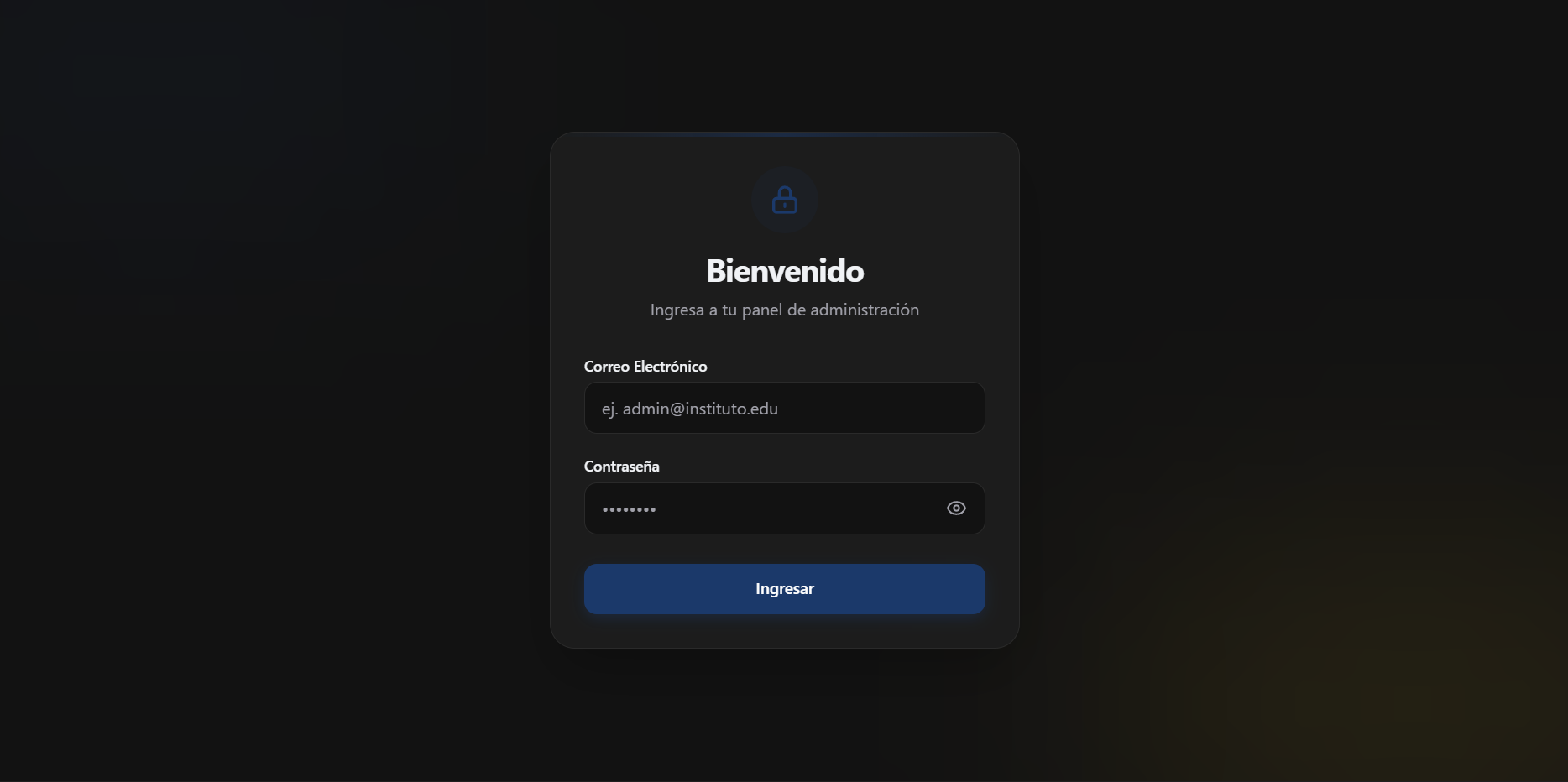 Pantalla principal de Login
