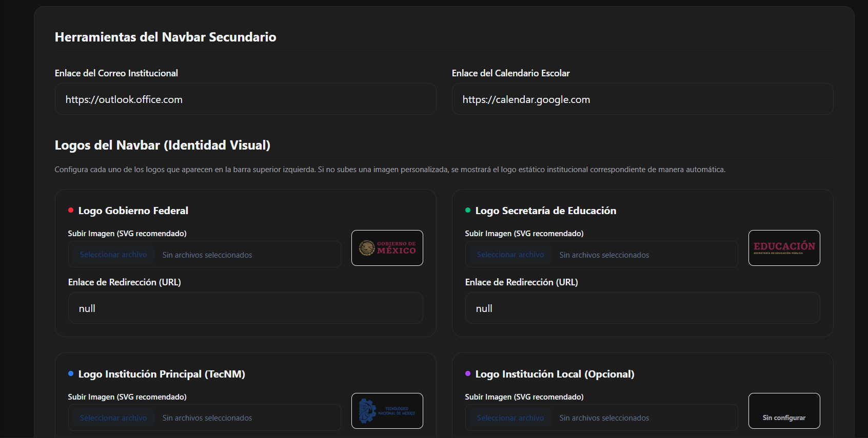 Configuración de Navbar