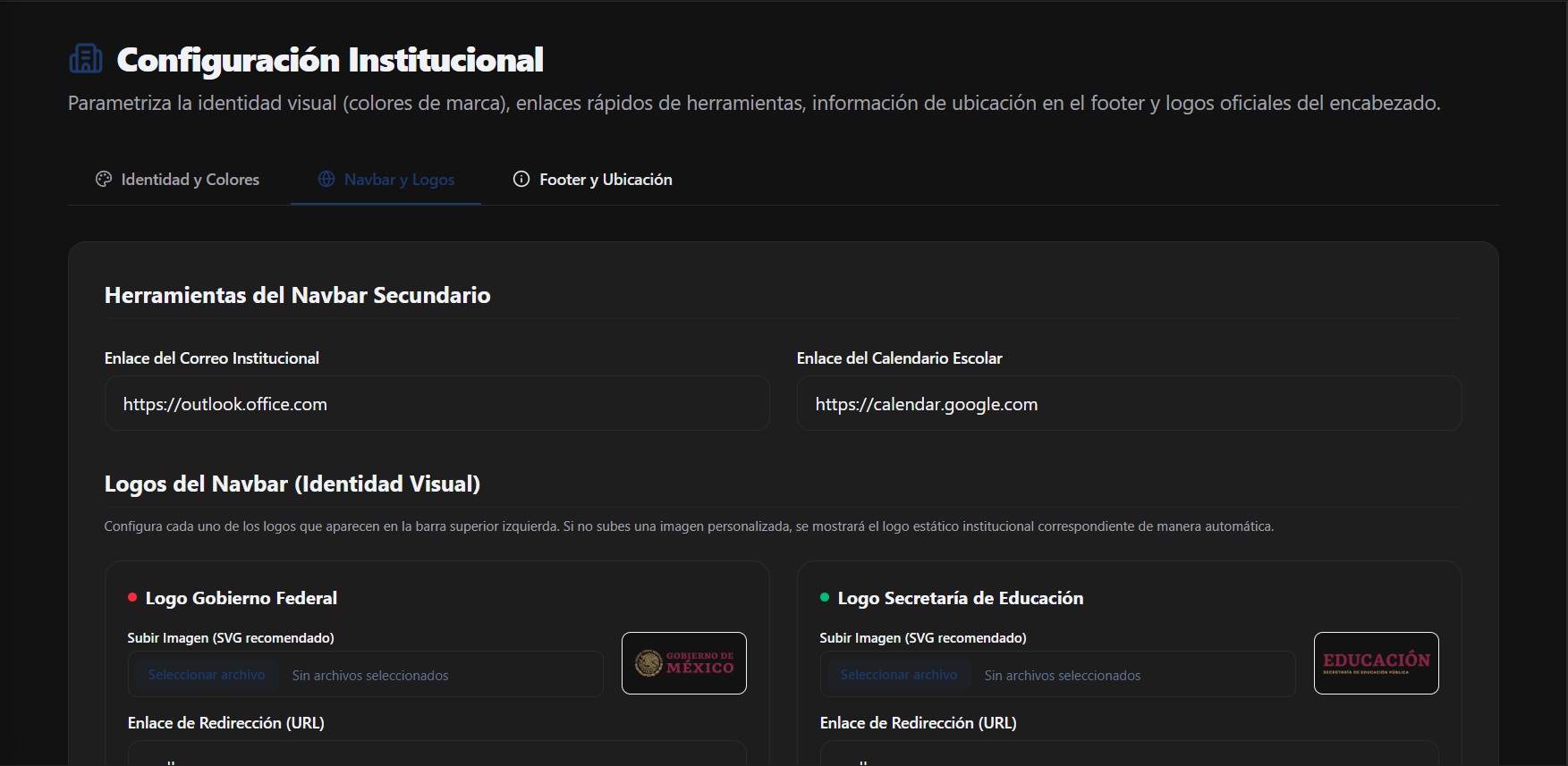 Pantalla principal de Navbar