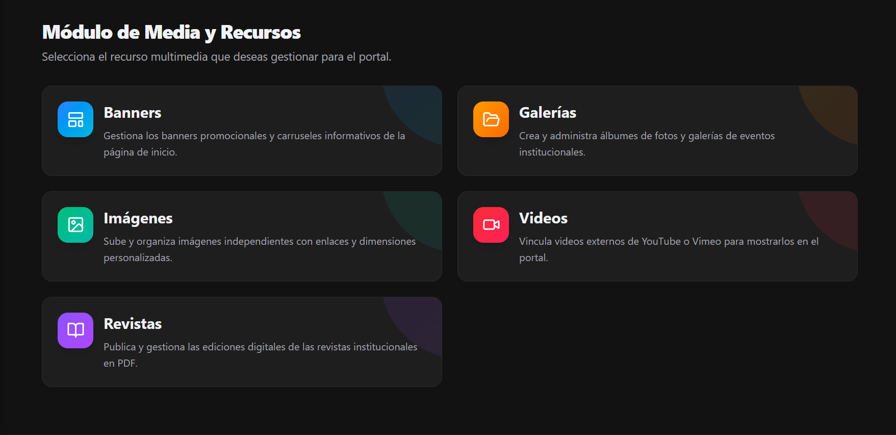 Módulo de Media y Recursos